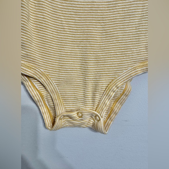 Carters | Yellow & White Striped Long Sleeve Little Brother Bodysuit | 12 Months - Picture 4 of 4